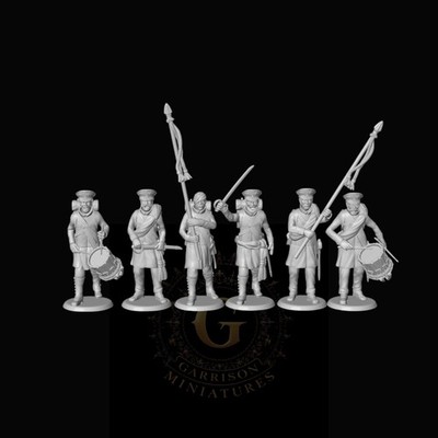 Prussian Landwehr Infantry Command 28mm Napoleonic Wargame & Display Miniatures