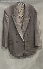 Vintage 90s Max Emelio Men's Wool Blazer Sport Coat Dark Olive Italian Sz 40R