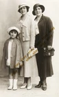 #65894 CONSTANTINOPLE 1920s. Two Greek ladies & a girl. RPPC ANTRIOMENOS