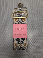 Jen  Co Adjust Boho Woven Guitar Bag Strap Gold Hardware Accessory New