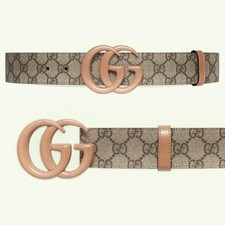 GUCCI BELT 400593 GG LOGO SUPREME MONOGRAM w MARMONT BUCKLE 95 / 38