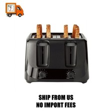 Mainstays 4-Slice Toaster Black with 6 Shade Settings and Removable Crumb Tray