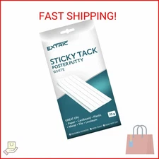 EXTRIC White Sticky Tack Poster Putty, Reusable Mounting Adhesive (2.6 oz), Safe