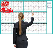 Large Dry Erase Calendar for Wall - Undated 12 Month Wall Calendar, 37   58", ...
