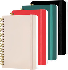 4 PCS 5X7 Spiral Notebook, Spiral Journal Notebook, 5X7 Notebooks for Work, Note
