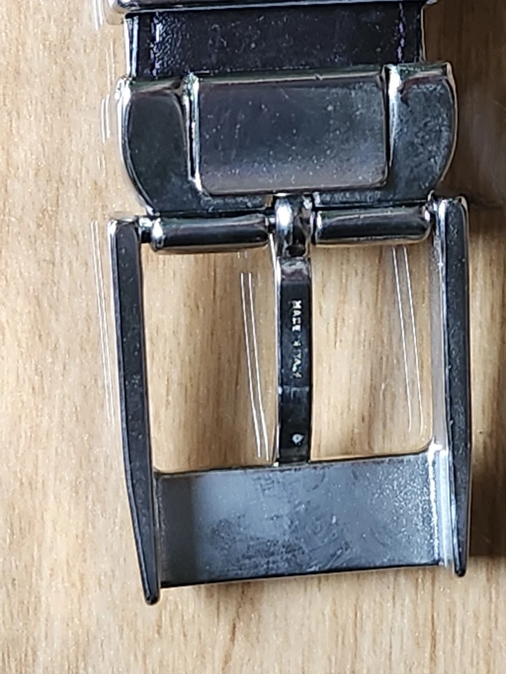 Cinturón reversible de cuero negro genuino Armani 40/101,6 Italia Foto 2 de 3