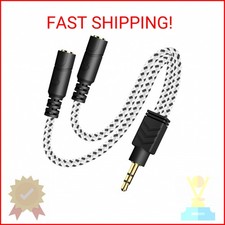 DUKABEL Headphone Splitter, Knitted 3.5mm Audio Splitter TRS 3-Pole Aux Splitter
