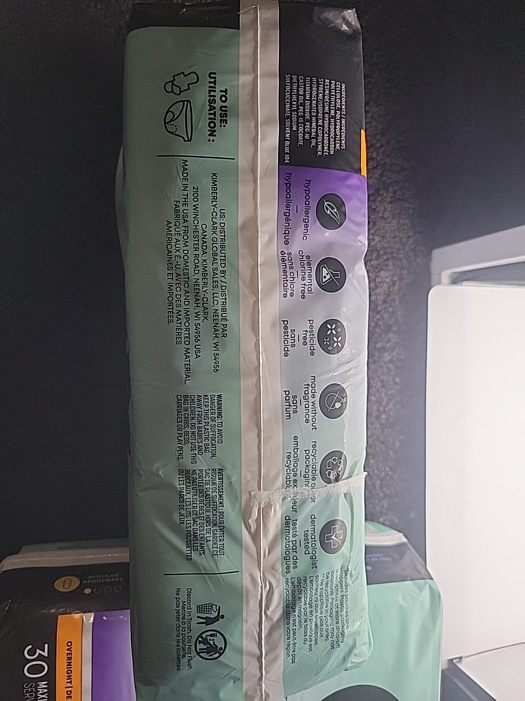 U By Kotex Clean & Secure Maxi Overnight Pads + Wings Lot Of 2 (60ct)