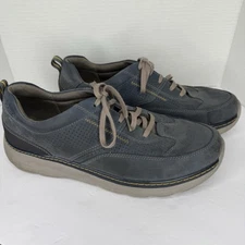 Clarks Mens Pro Lace Blue Leather Casual Sneakers Shoes Size 12