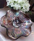 Carnival Glass Bowl – “Thistle” Pattern – Amethyst – Fenton - Iridescent Finish