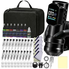 Wireless Tattoo Pen Machine Kit HD Digital Display USB C Charging Supplies