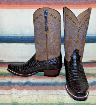 Mens Rujo The Trace Brown Caiman / Leather Cowboy Boots 11.5 D New with Box