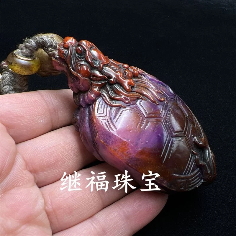 Colgante de colección de cinco monedas de cobre emperador tallado dragón tortuga portátil Foto 4 de 4