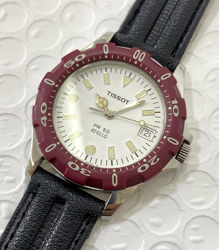 Tissot Diver Watch PR 50 Atollo Quartz J185/285 White Sapphire Crystal Swiss - Image 4 of 4