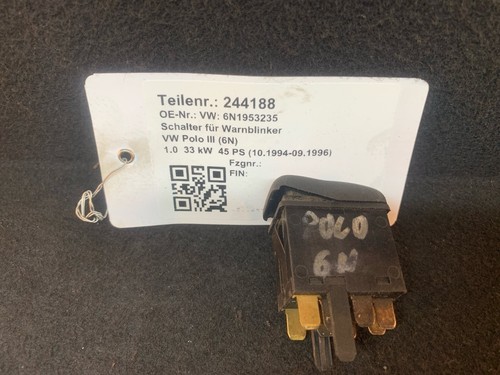 244188 Schalter für Warnblinker VW Polo III (6N1) 6N1953235 1.0
