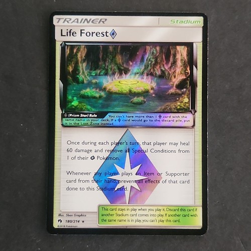 Pokemon TCG SM Lost Thunder Life Forest 180/214 Prism Star Ultra Rare NM
