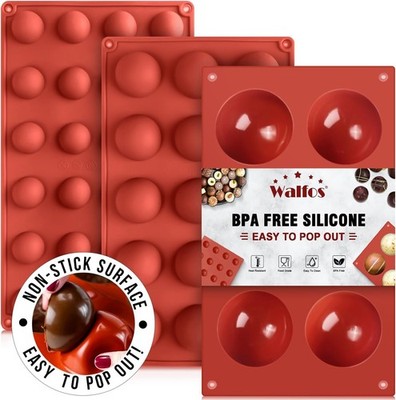 Semi Sphere Silicone Mold Set 3 Sizes BPA Free Non-Stick for Chocolate Cake