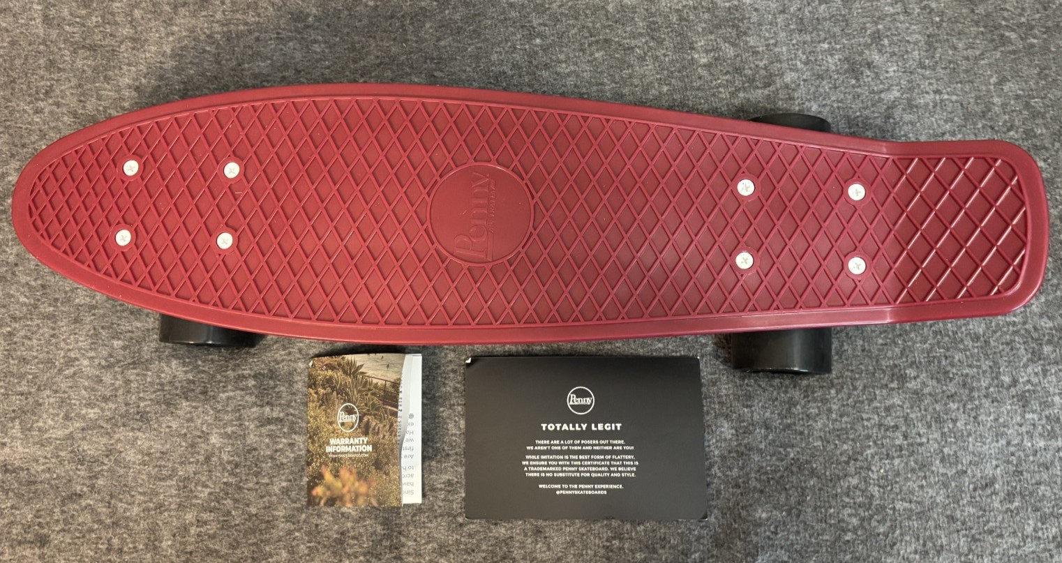 Penny Australia 22" Burgandy skateboard - new