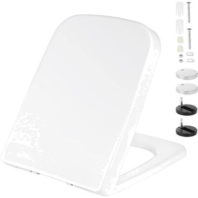 Quadratischer WC Sitz mit Absenkautomatik Klodeckel Toilette Klobrille Modern