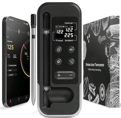 Smartes kabelloses Fleischthermometer, große Reichweite Bluetooth-kompatibel Fleischthermometer