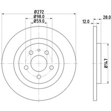 HELLA Bremsscheiben hinten Ø272 mm Voll beschichtet für Peugeot 807 Citroën C8