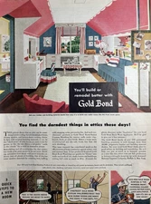 1946 National Gypsum Co Gold Bond Building Material Home Remodel VTG Print Ad