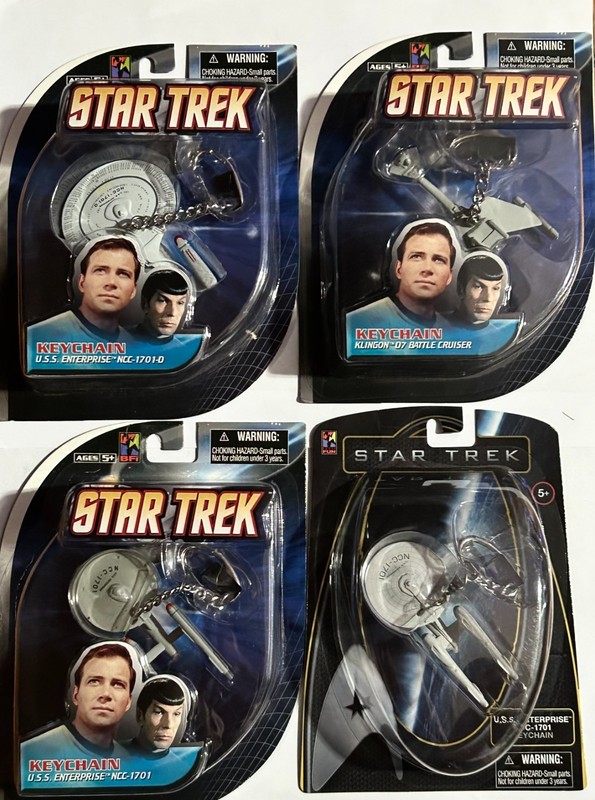 Star Trek USS Enterprise TOS, 2009, TNG, Klingon D7 Battle Cruiser Keychain