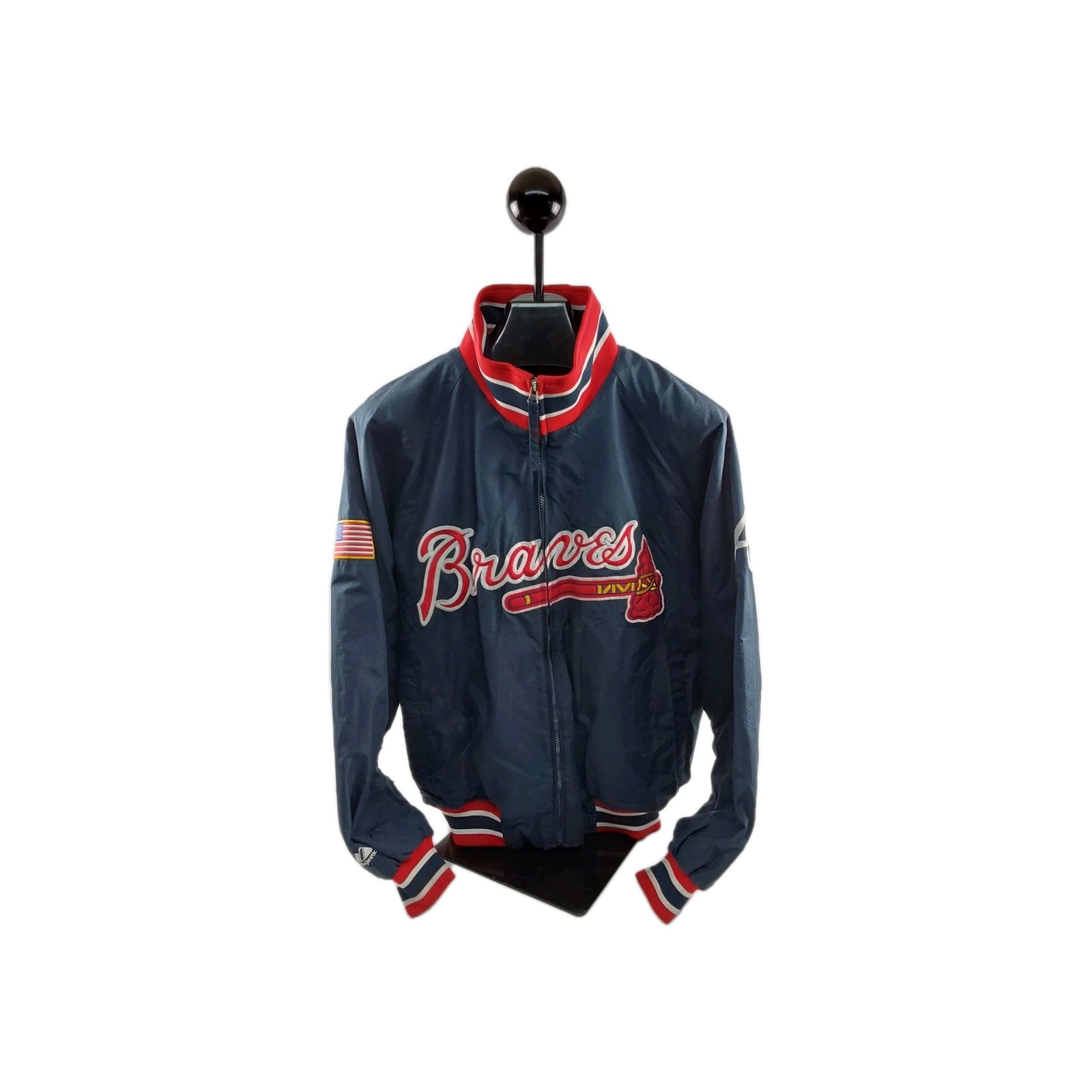 Vintage Majestic Atlanta Braves MLB Authentic Men's Jacket Size L 