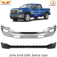 Front Bumper Face Bar Chrome & Lower Valance Kit For 2016-2018 GMC Sierra 1500
