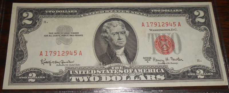 $2 RED SEAL NOTE- AU - 1963 A - A 17912945 A