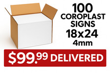    100 Blank 18x24 Coroplast Signs   4mm Thick   FAST FREE DELIVERY   