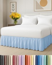 Bedskirt Queen Size Ruffle - 15 inch Drop Dust Ruffle Bed Skirt with Platform -