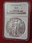 2014 W American S$1 Silver Eagle Dollar ASE NGC MS 69                  #MF-1897