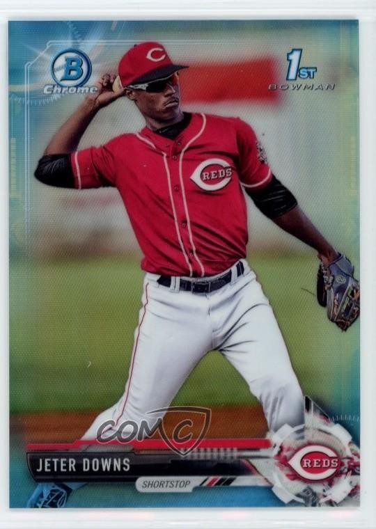 2017 Bowman Draft Chrome Sky Blue Refractor 75/399 Jeter Downs #BDC-6 3pb