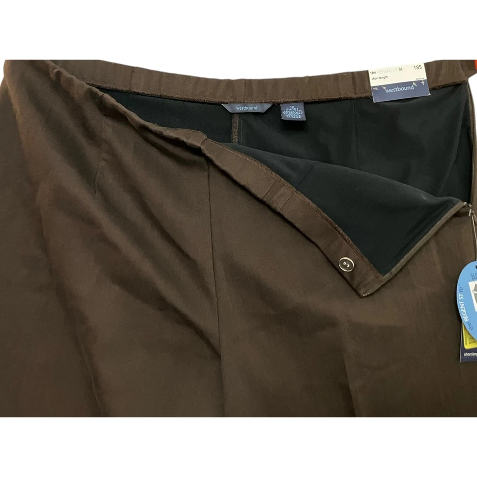 Pantalones para mujer Westbound marrón Regents calce cierre cremallera lateral 28" entrepierna talla 18S nuevos con etiquetas Foto 3 de 4