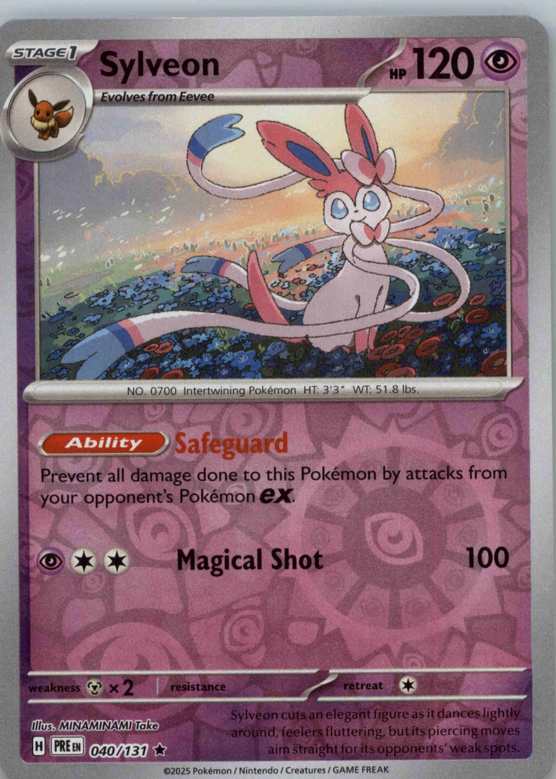 Sylveon 040/131 Reverse Holo Rare SV: Prismatic Evolutions NM
