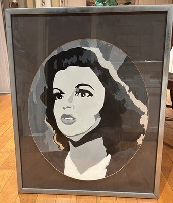 VNTG Judy Garland Modern Pop Art Framed Portrait Painting By James Maxwell