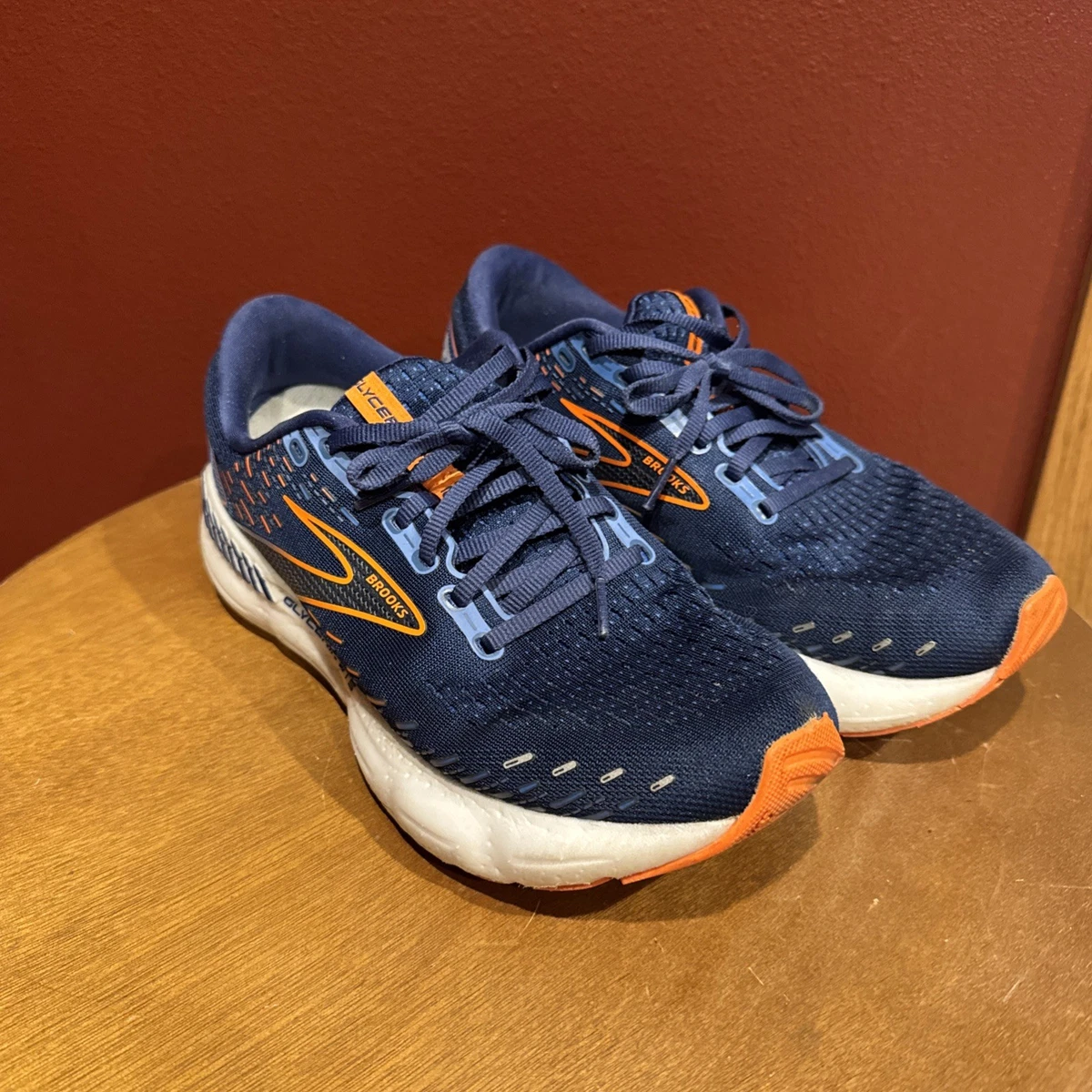 Brooks Glycerin GTS 20 2E Wide Blue Depths Orange for sale  display picture 1