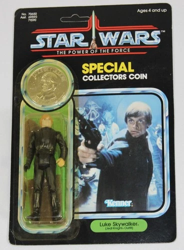 Vintage Star Wars Luke Skywalker Jedi Knight POTF Sealed Figure Coin MOC 1984