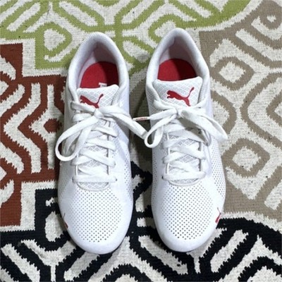 PUMA White Red Low Top Athletic Sneakers 