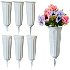 Memorial Floral Vases, Cemetery Vase, Headstones Flower Holder, Grave Gray