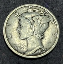 1925-D Mercury 90% Silver Dime Semi Key Date