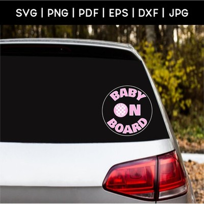 Baby on Board Hajduk Split Pink Digital File SVG PNG PDF EPS DXF JPG Car Decal