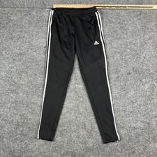 Adidas Track Pants Womens Size S Black Athletic Joggers 3-Stripes Slim Fit