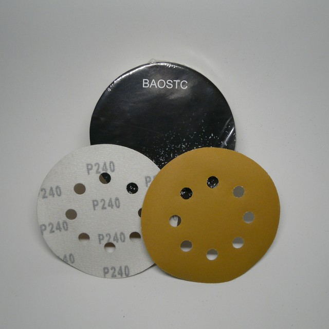 BAOSTC 5" 8 holes P120 hook and loop sanding disc,prevent clogging