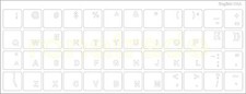 Tastaturaufkleber ENGLISCH-USA (QWERTY), weis...