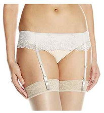 Wacoal Women's Embrace Garter Belt Embrace Lace White/Silver, Size S/P