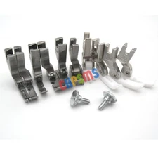 10PCS Zipper Foot Set Fits Juki DDL‑8700, DDL‑5550, Consew 230, Brother DB2‑B755