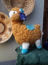 Llama Alpaca Stuffed Animal Plush 12” Brown Fuzzy Soft Kellytoy Blanket Saddle