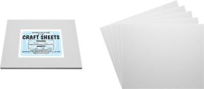 White Flex Plasticard Polystyrene Craft Sheets - 8''x10'' - .040'' thick - 10 Pack